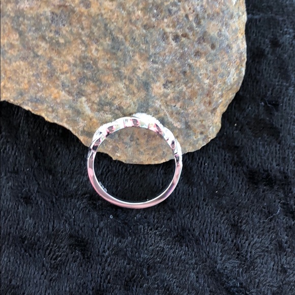 Sterling Silver Braided Clear CZ Ring - Picture 3 of 8